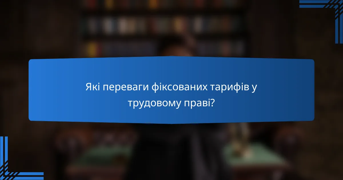 Які переваги фіксованих тарифів у трудовому праві?