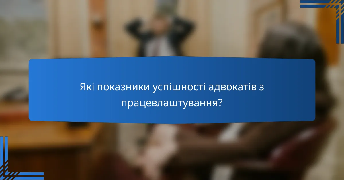 Які показники успішності адвокатів з працевлаштування?