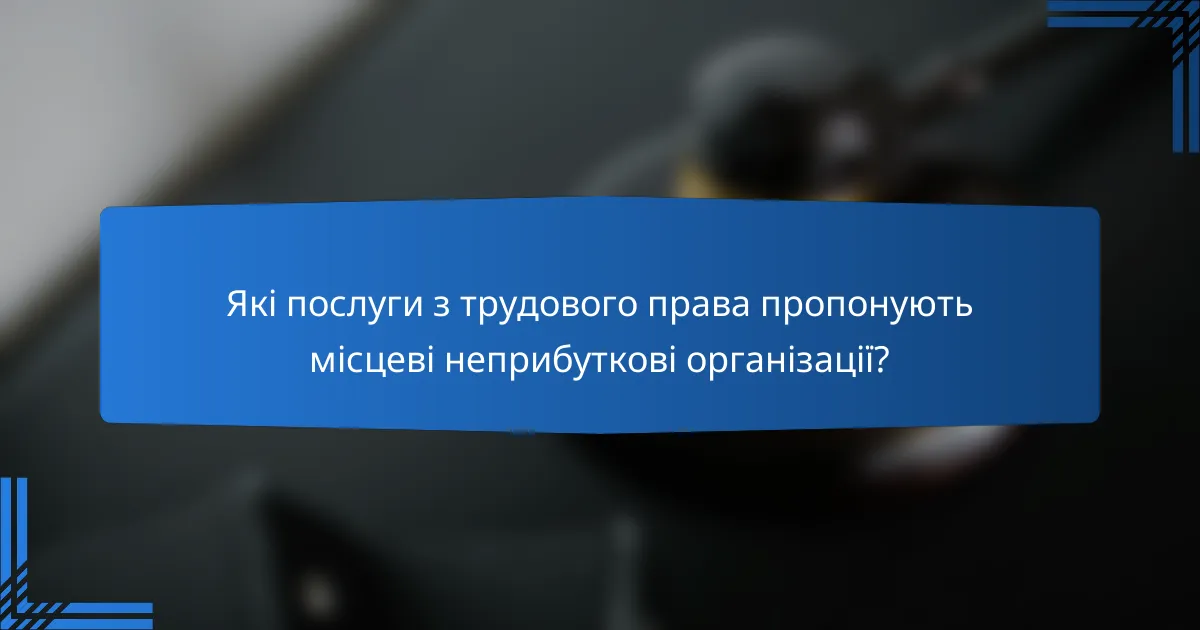 Які послуги з трудового права пропонують місцеві неприбуткові організації?