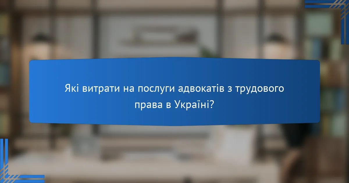 Які витрати на послуги адвокатів з трудового права в Україні?