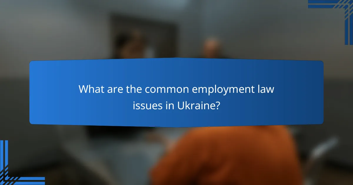 What are the common employment law issues in Ukraine?