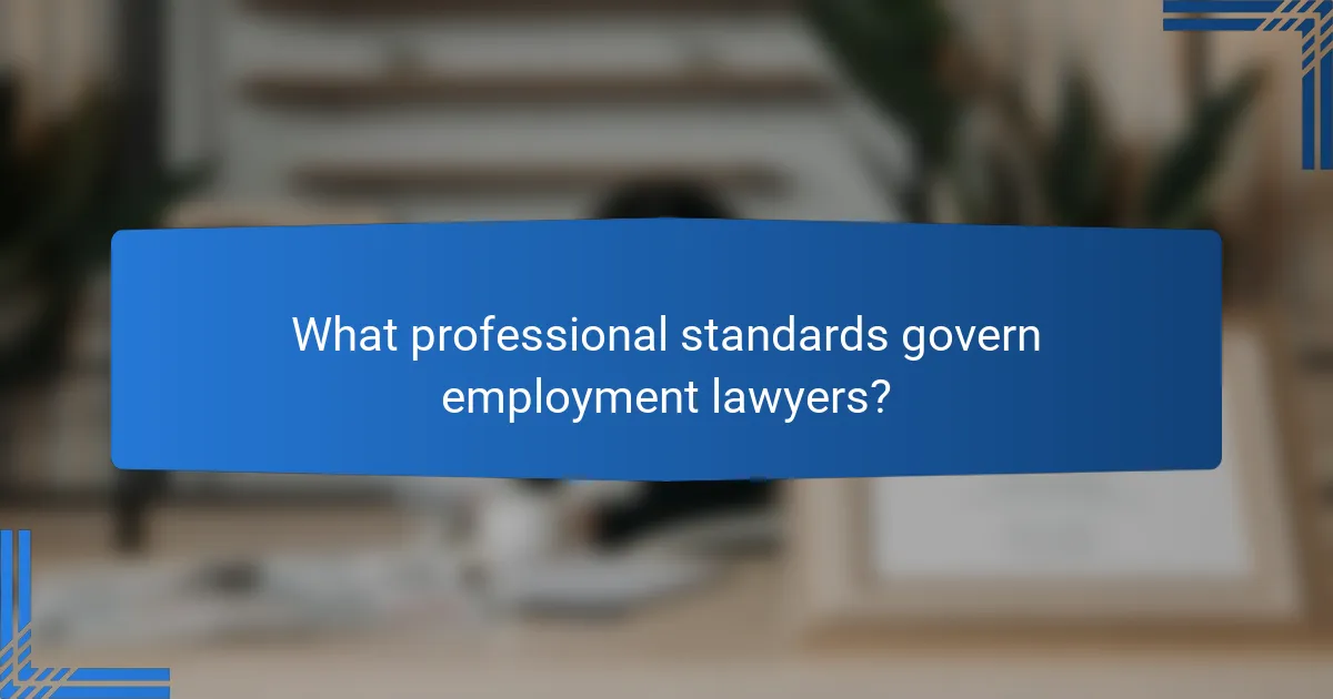 What professional standards govern employment lawyers?